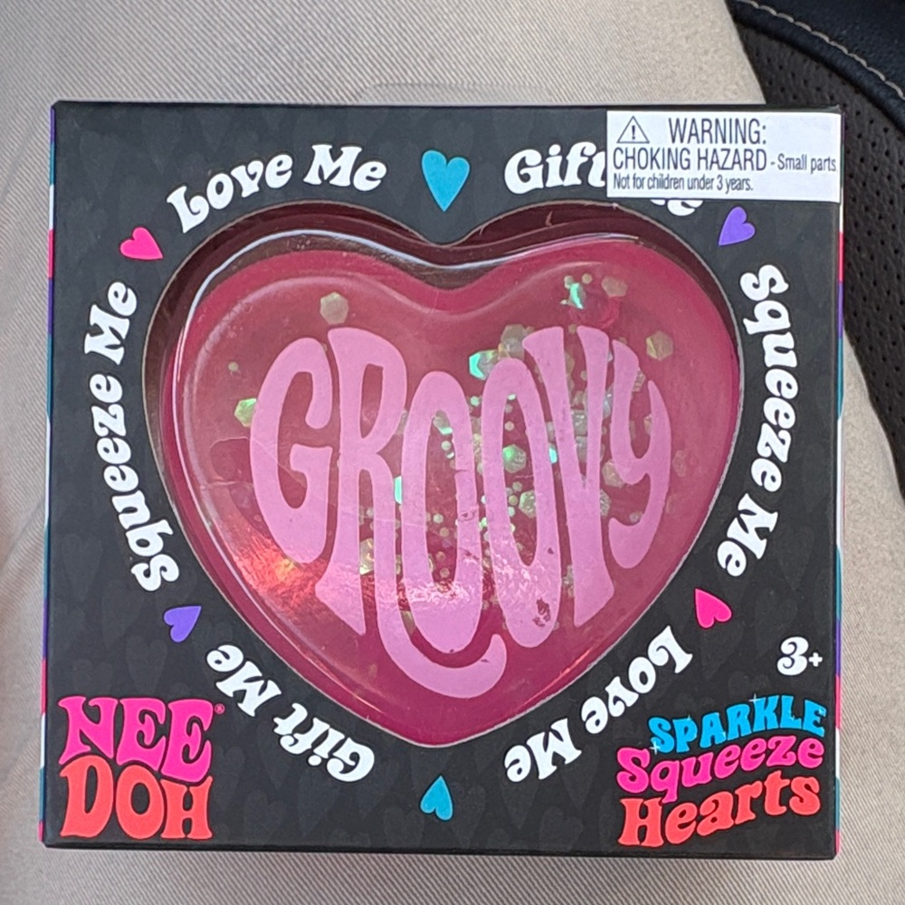 Sparkle Squeeze Hearts - Pink Groovy Heart Toy